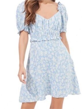 Astr Light Blue floral Dress Fabric